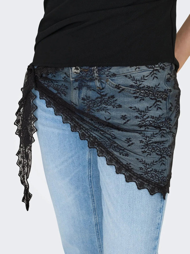 JDY - Jdysafira Lace Scarf - 5082524 Black Tørklæder 