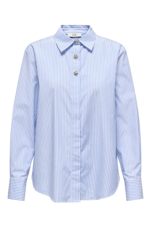 JDY - Jdysoho L/S Loose Striped Shirt - 4950438 White Cashmere Blue