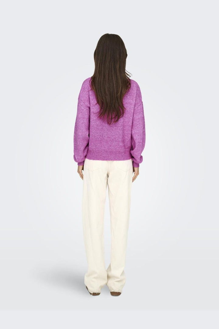 JDY - JDYsusanna L/S Hn Cable Pullover Knt - 4553565 Rose Violet Melange