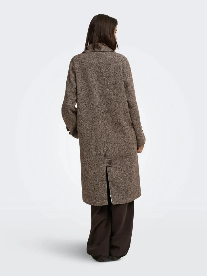 JDY - Jdyvinga Herringbone Long Coat Yfm - 5044304 Chocolate Torte Herringbone Frakker 
