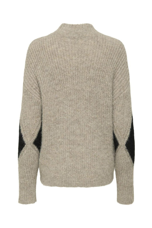 JDY - Jdyviv Life L/S High Neck Pullover Knt - 4876176 Mountain Trail Black