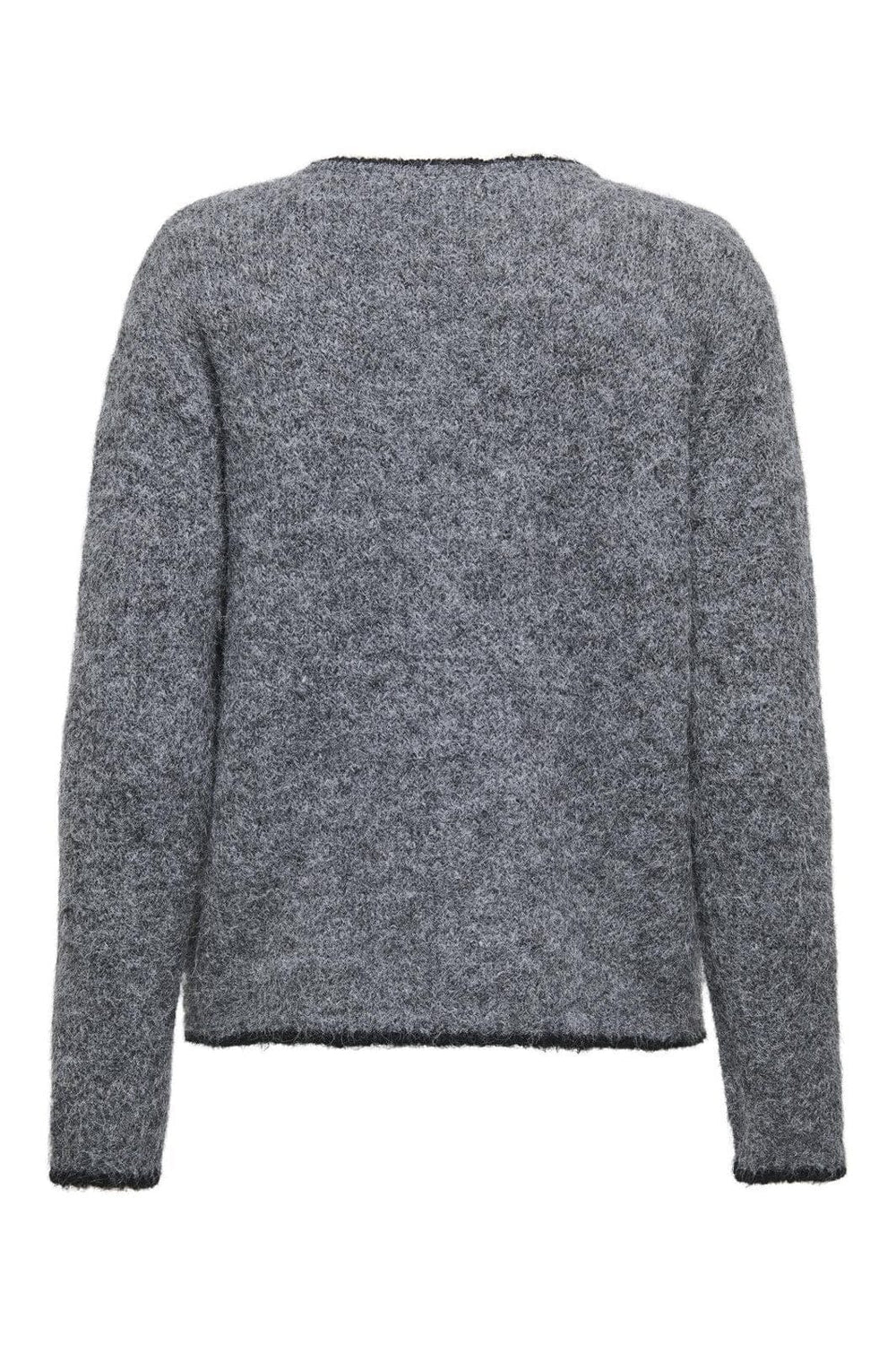 JDY - Jdyzoey Life L/S O-Neck Cardigan Knt - 4838099 Dark Grey Melange W. Black Binder