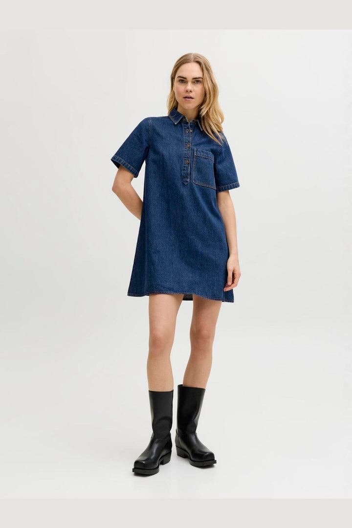 Jjxx - Jxamara Sille Ss Short Dress Sn - 4907321 Medium Blue Denim