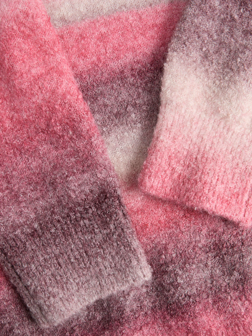 Jjxx - Jxamira Crew Neck Knit Ln - 4844635 Barberry /Space Dye Strikbluser 