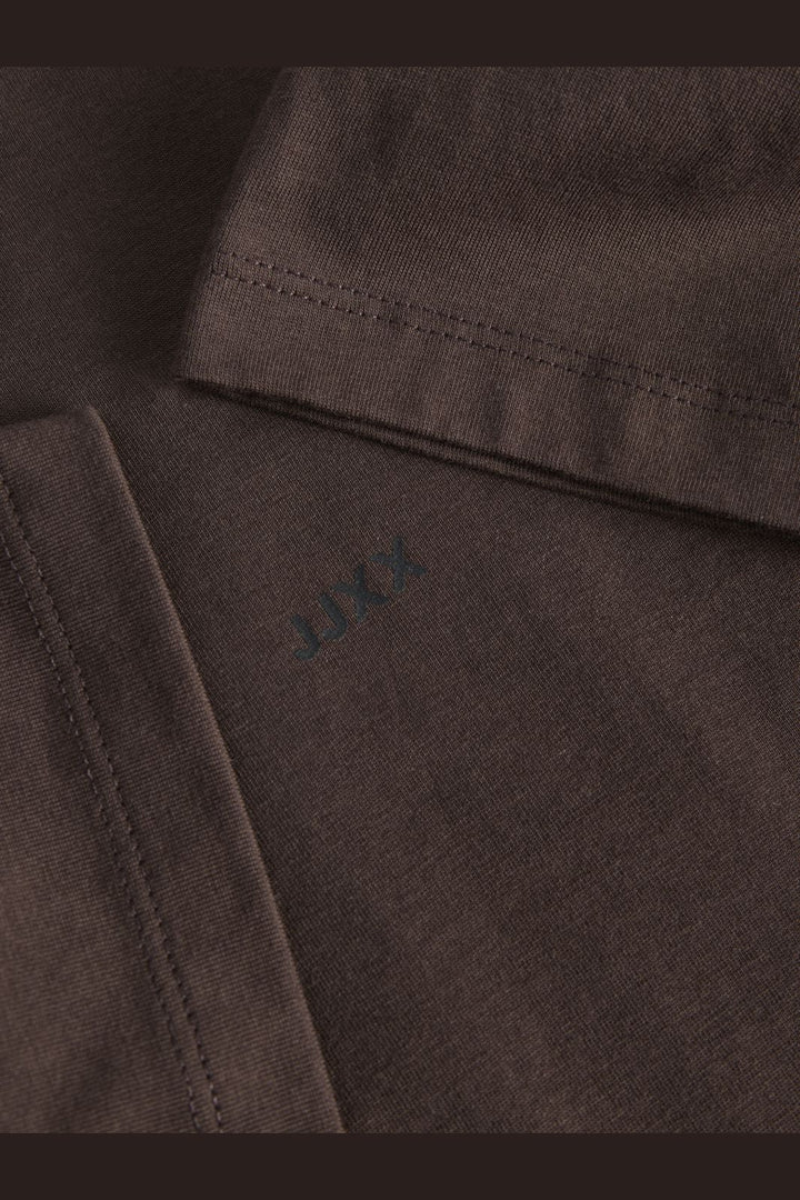 Jjxx - Jxandrea Loose Ss Logo Tee - 4943125 Seal Brown Black Logo Print