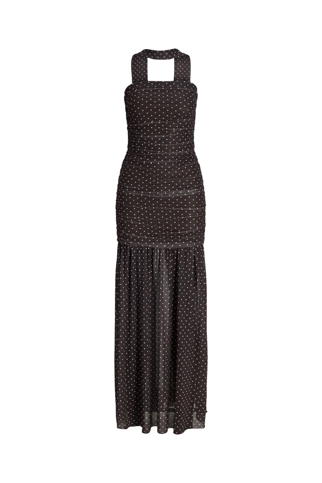 Jjxx - Jxelvira Mesh Sl Scarf Dress - 4954827 Seal Brown Dot