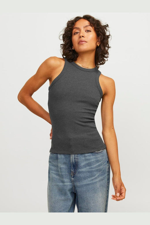 Jjxx - Jxforest Str Sl Rib Top - 4515882 Dark Grey Melange