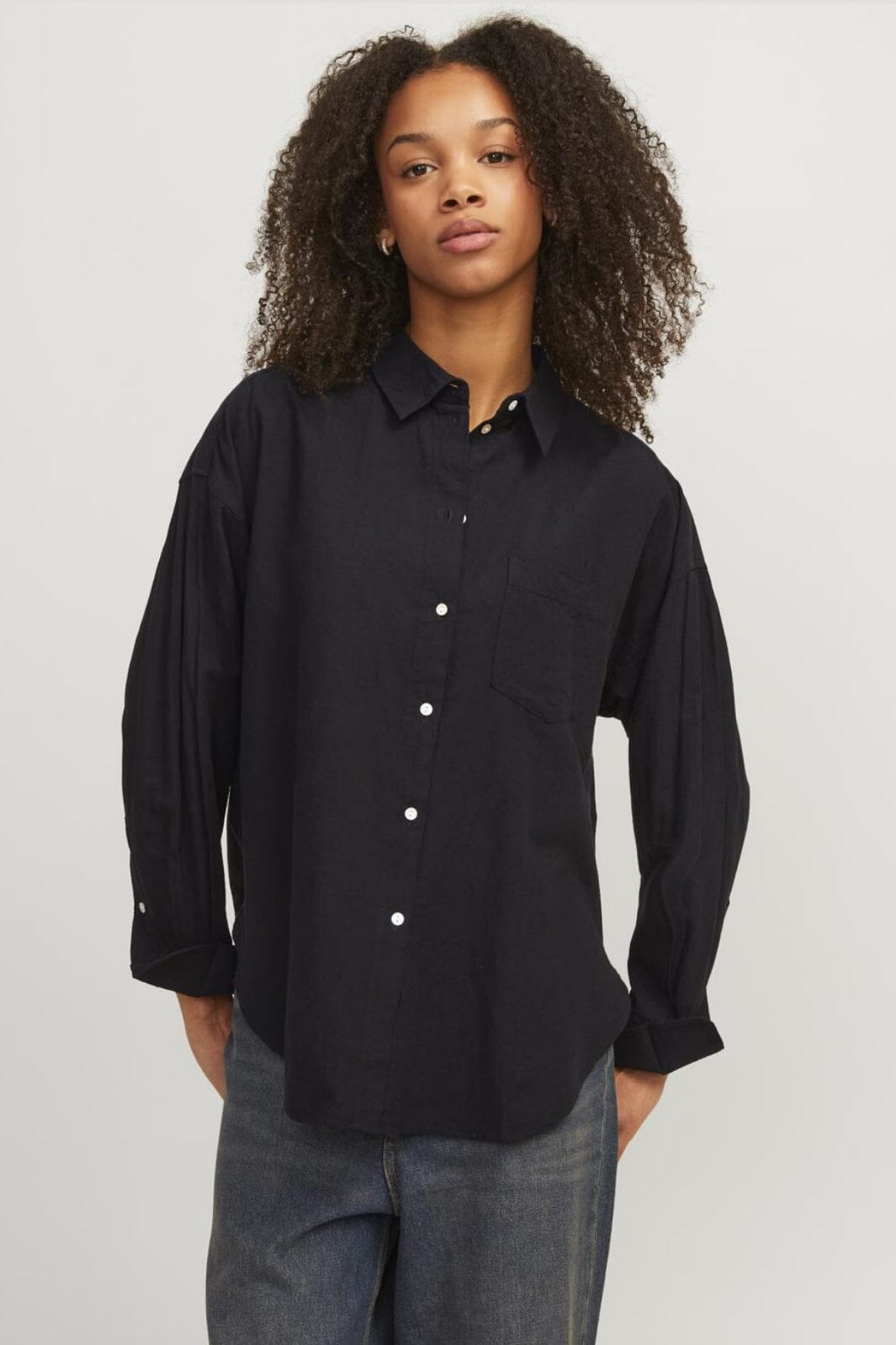 Jjxx - Jxjamie Ls Rlx Linen Blend Shirt Sn - 4493799 Black