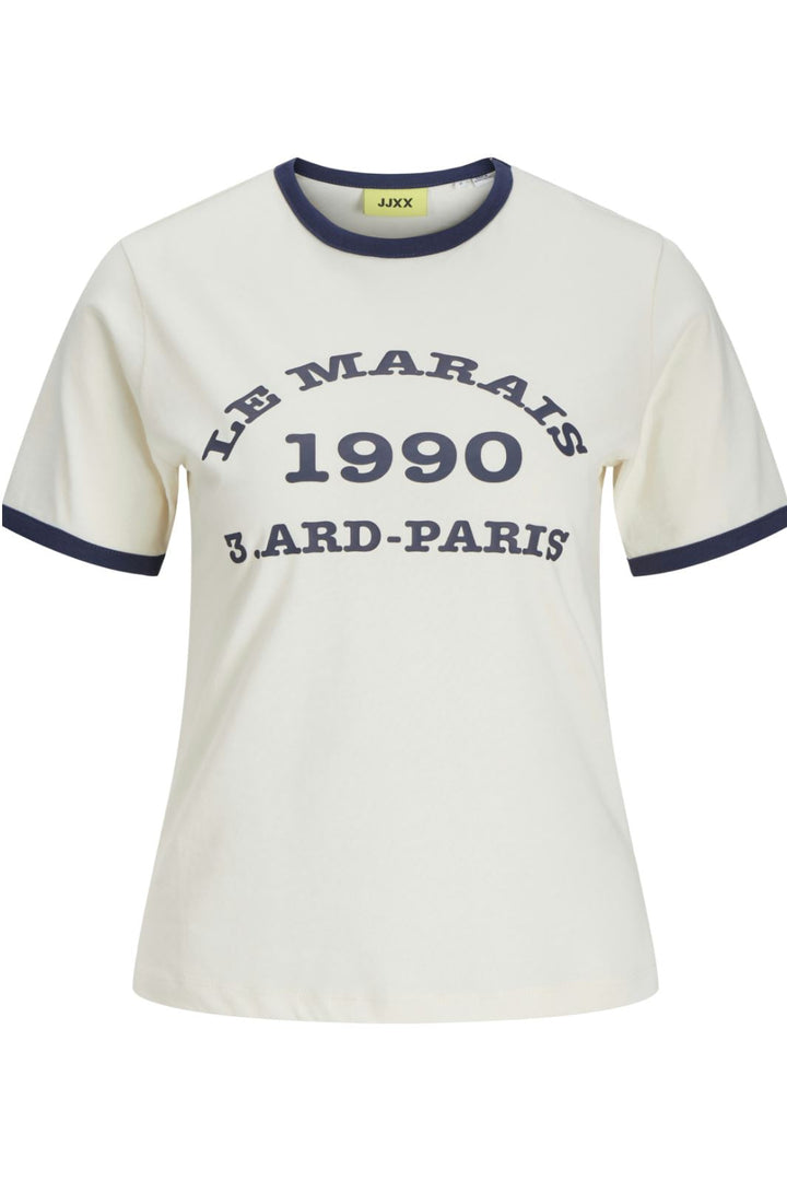 Jjxx - Jxperle Reg Fit Ss Tee - 4706569 Vanilla Ice Le Marais