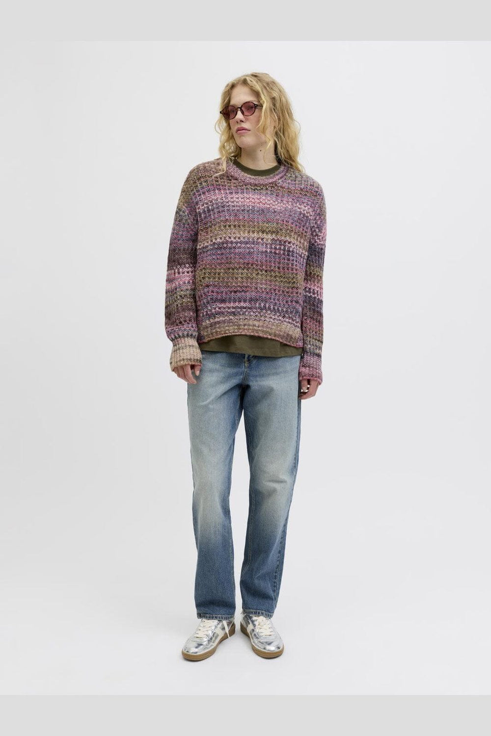 Jjxx - Jxsimone Space Dye Crew Neck Knit Sn - 4809111 Cabernet /Multi Space Dye