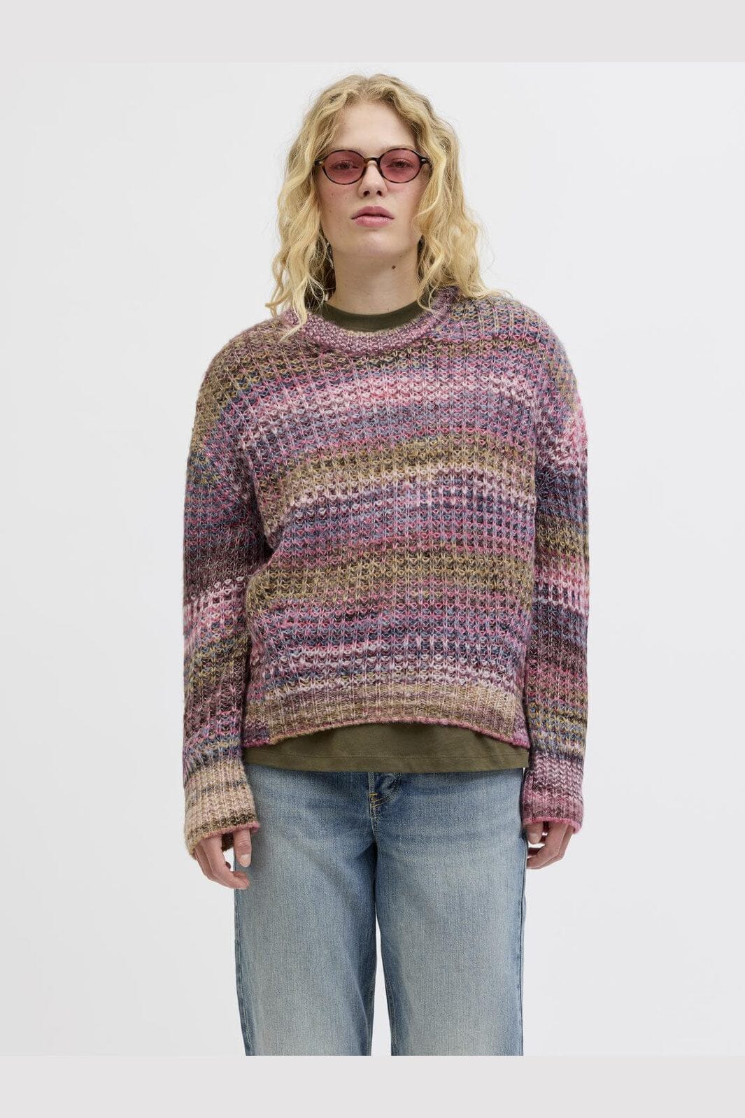 Jjxx - Jxsimone Space Dye Crew Neck Knit Sn - 4809111 Cabernet /Multi Space Dye