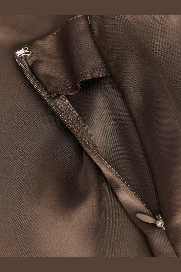 Jjxx - Jxvima Satin Asymmetric Skirt Ln - 5129399 Demitasse