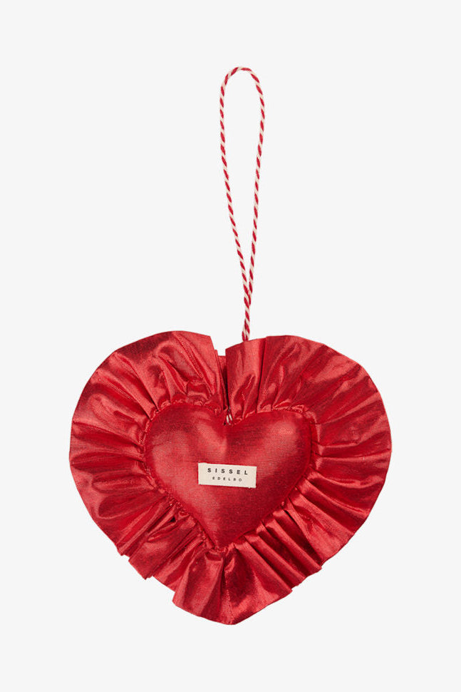 Sissel Edelbo - Ruffle Heart Ornament Se 2125 - Metallic Red