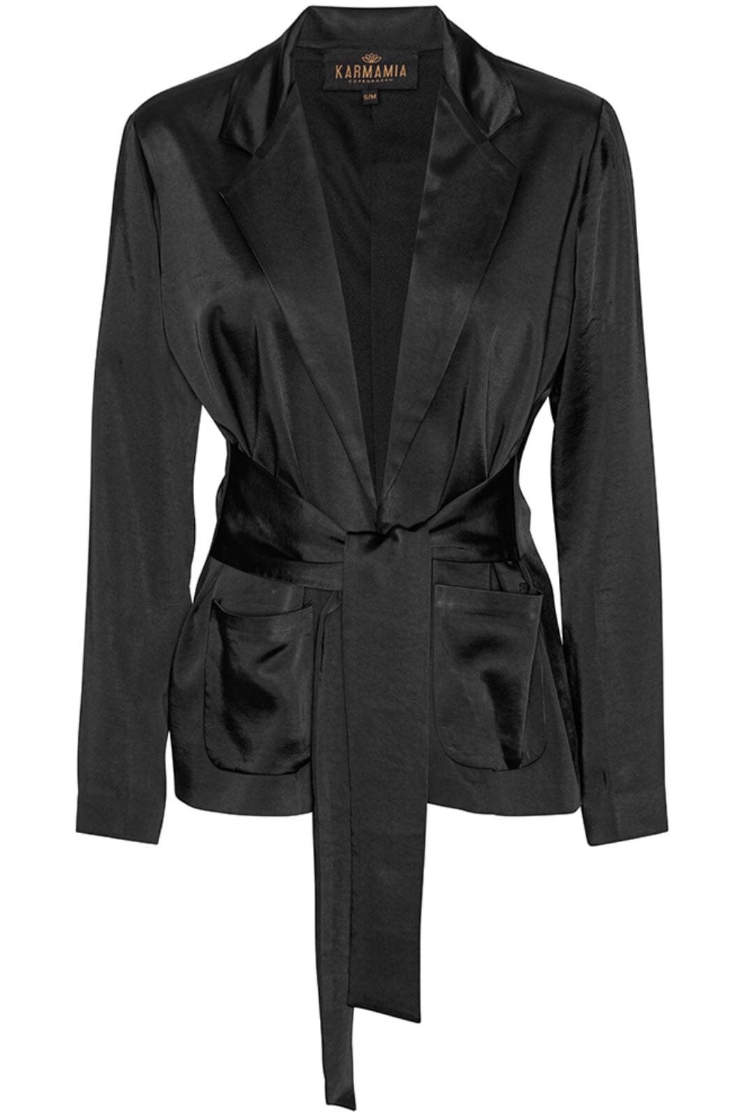 Karmamia - Rex Tie Blazer - Black Rich Satin