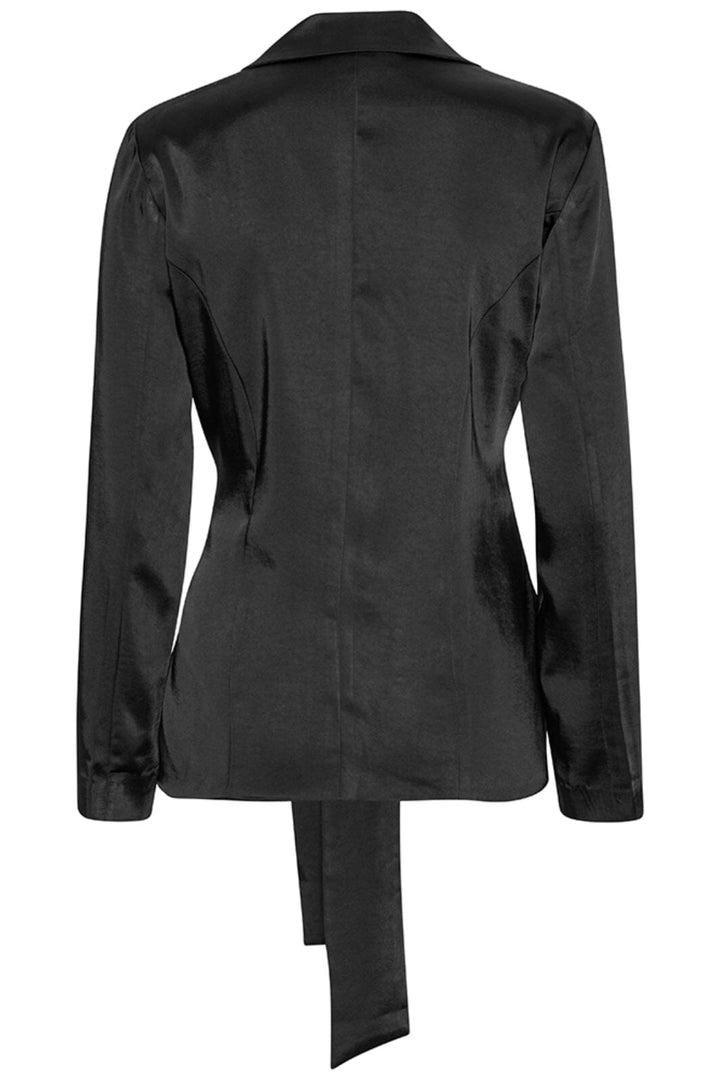 Karmamia - Rex Tie Blazer - Black Rich Satin