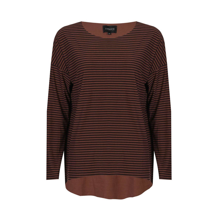 Liberte - Alma-Ls-Top 9504 - Espresso Stripe