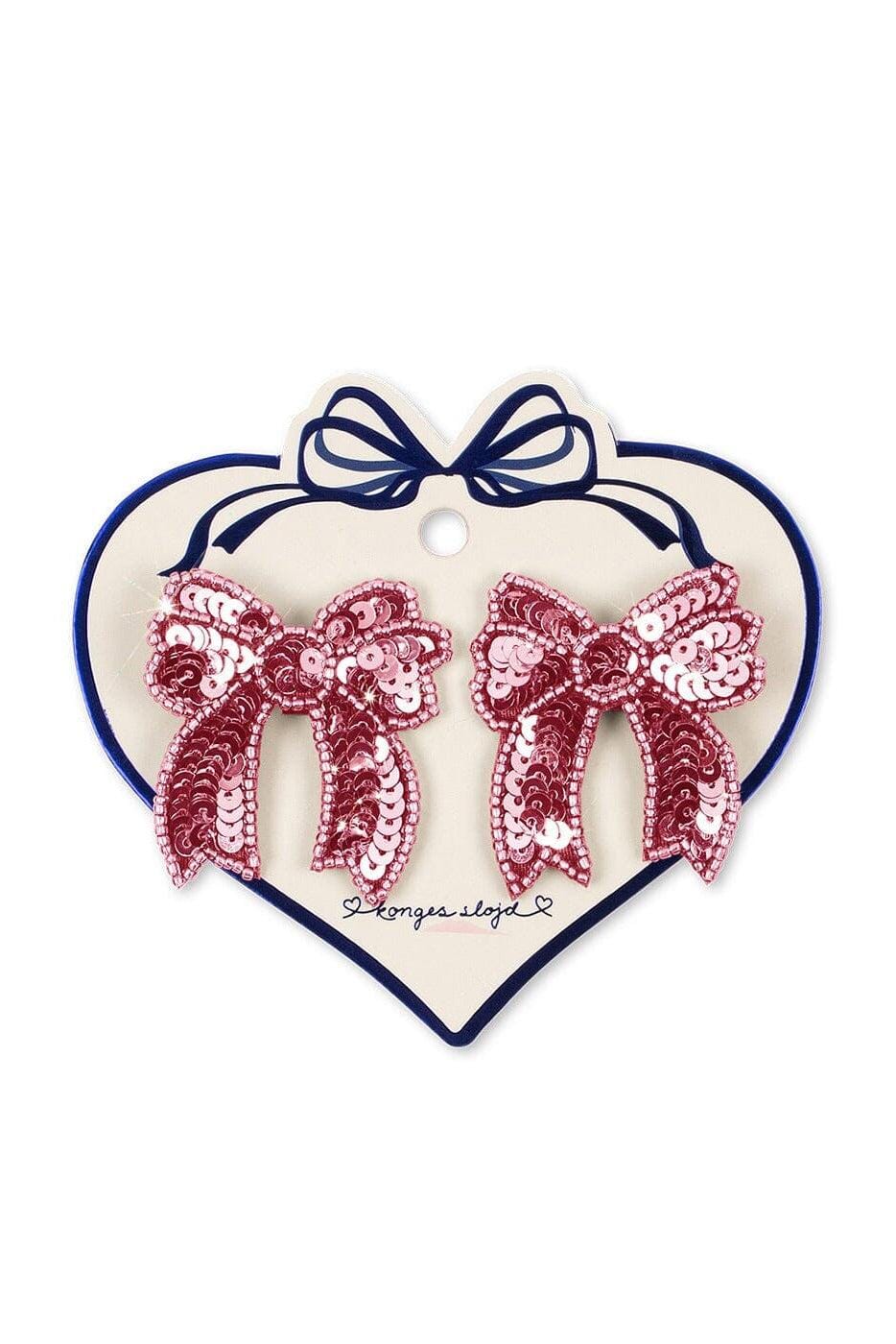 Konges Sløjd - 2 Pack Sequin Bow Hair Clip Ks106353 - Rapture Rose