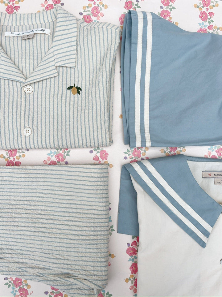 Konges Sløjd - Celebration Elliot Ss Shirt Gots Ks103561 - Cloud Stripe Bluser 