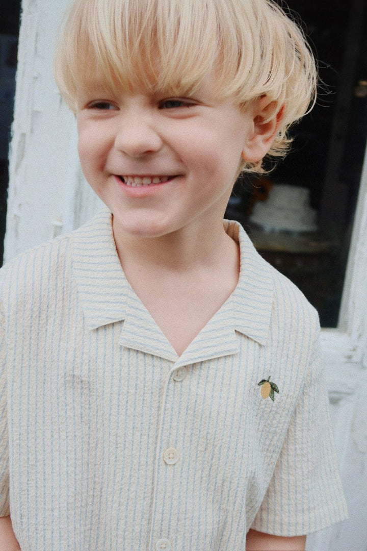 Konges Sløjd - Celebration Elliot Ss Shirt Gots Ks103561 - Cloud Stripe Bluser 