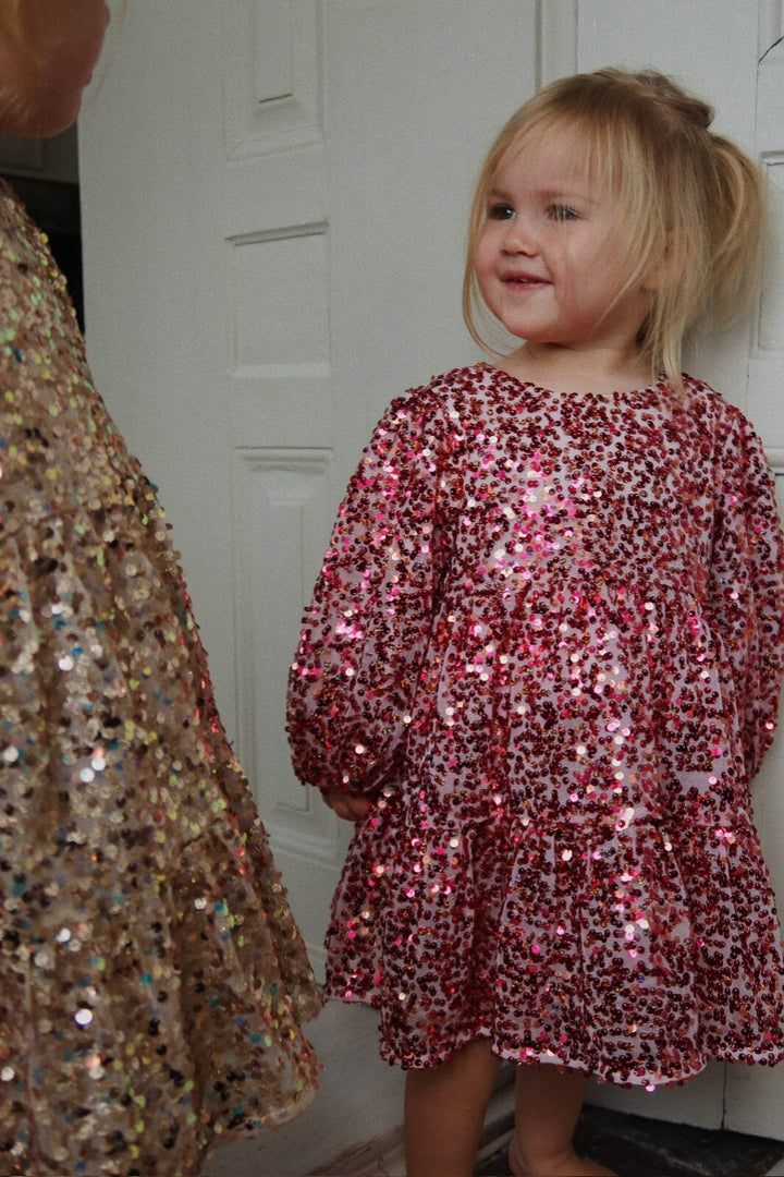 Konges Sløjd - Lila Sequins Bow Dress Ks103858 - Sparkling Sangria