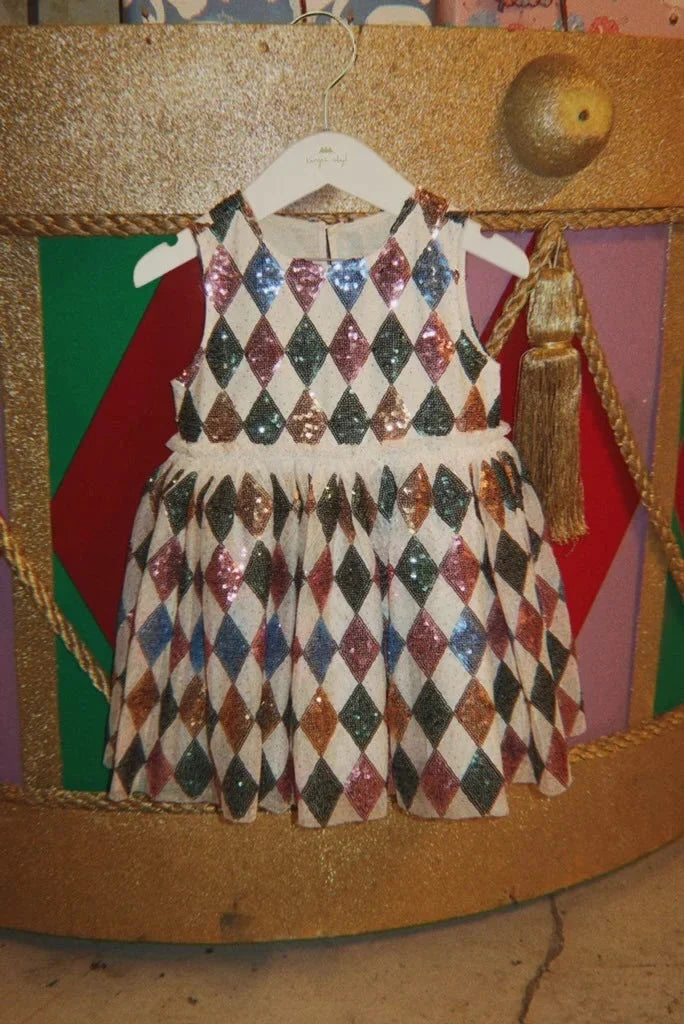 Konges Sløjd - Yvonne Harlekin Dress Ks106657 - Harlekin Sequin Kjoler 