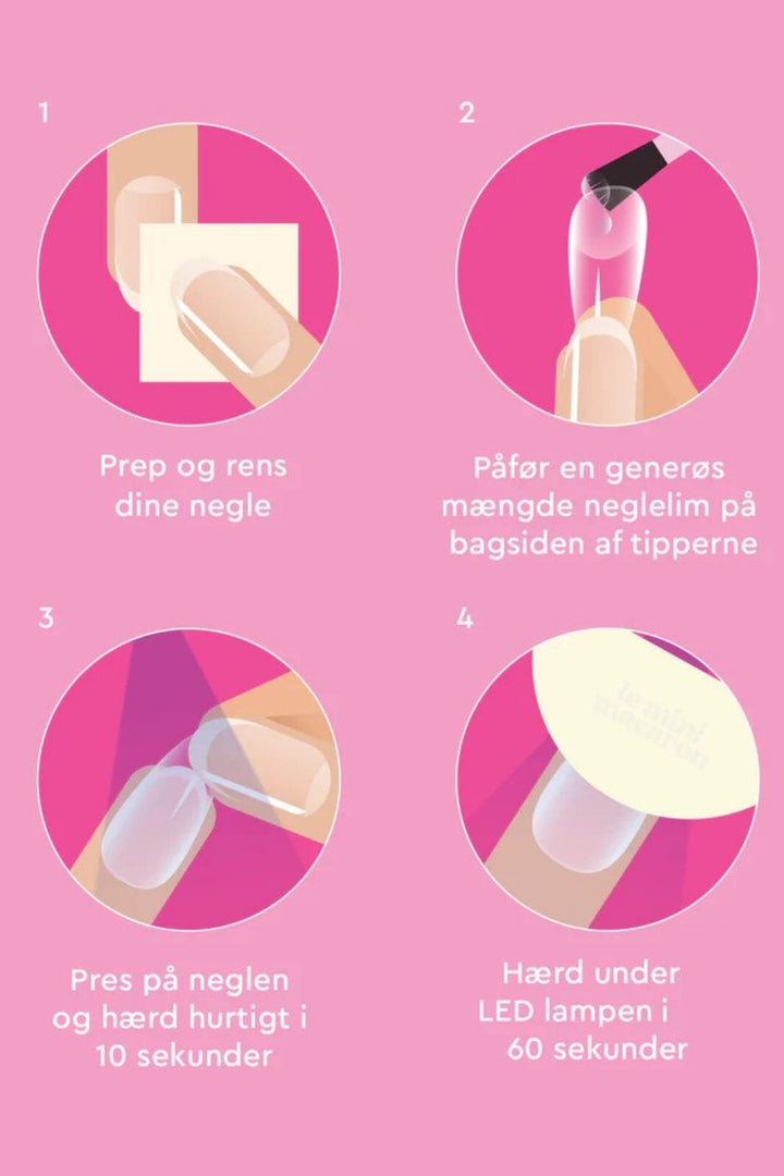 Le Mini Macaron - Soft Nail Tips Starter Kit (Med Ny Led-Lampe) LIM010 - Medium Almond