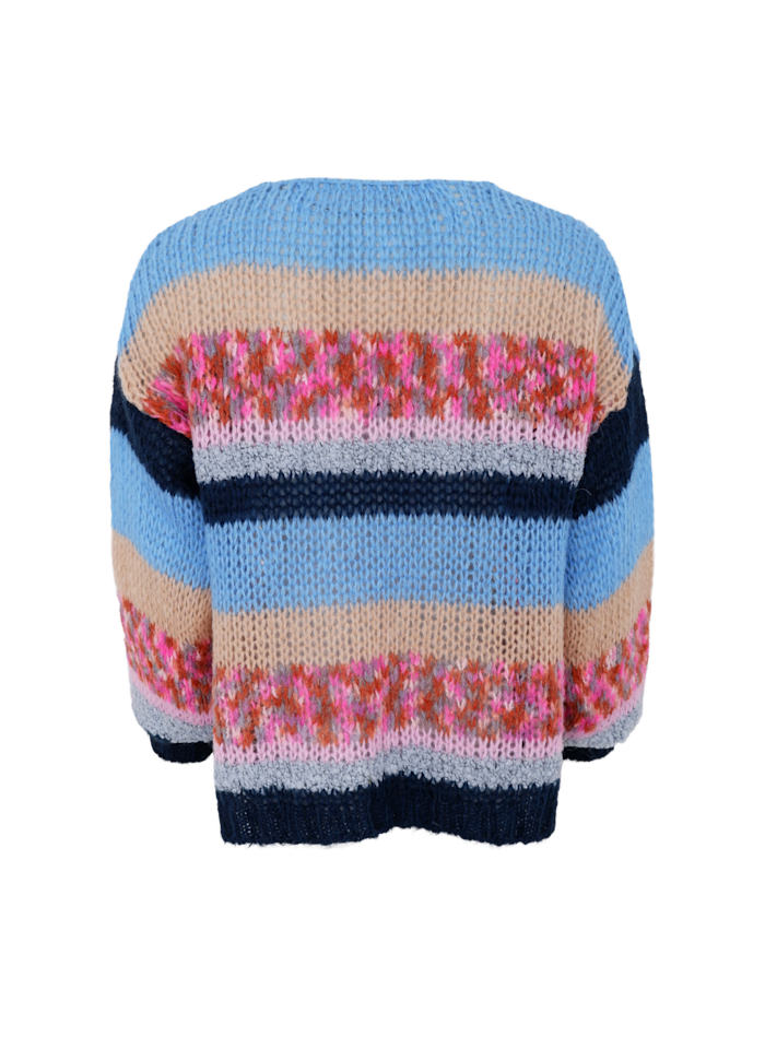 Black Colour - Bcsophie Striped Cardigan 1243 - Blue Multi