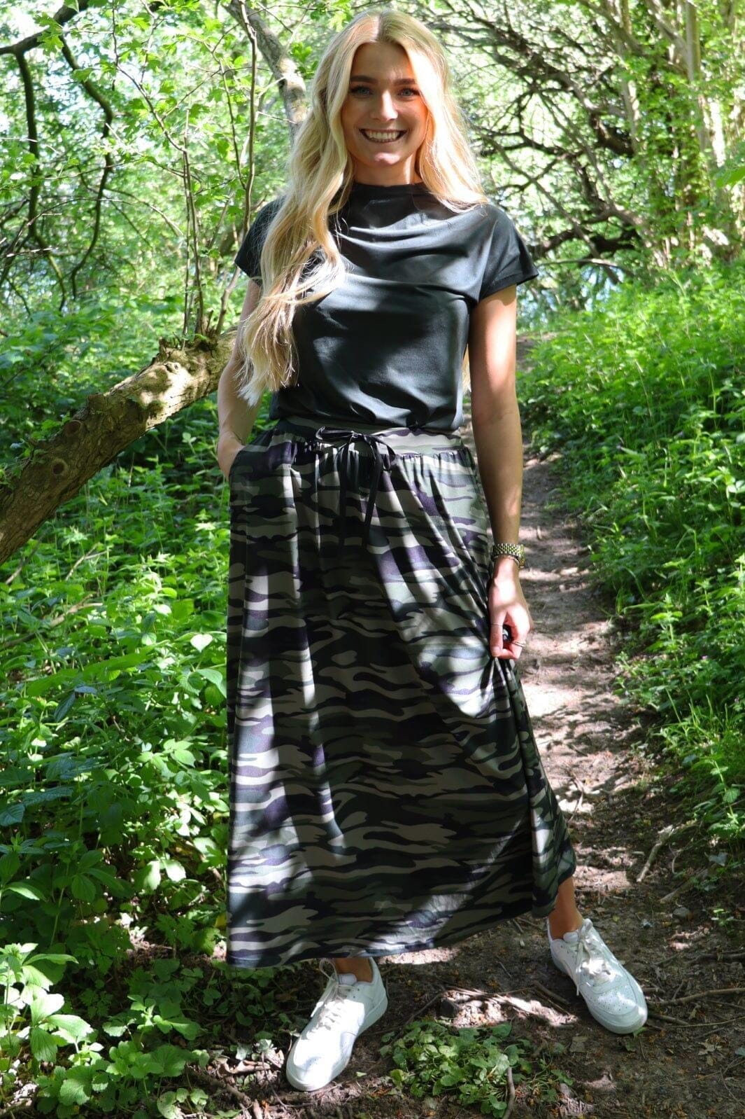 Liberte - Alma-Loose-Skirt - Dusty Camo