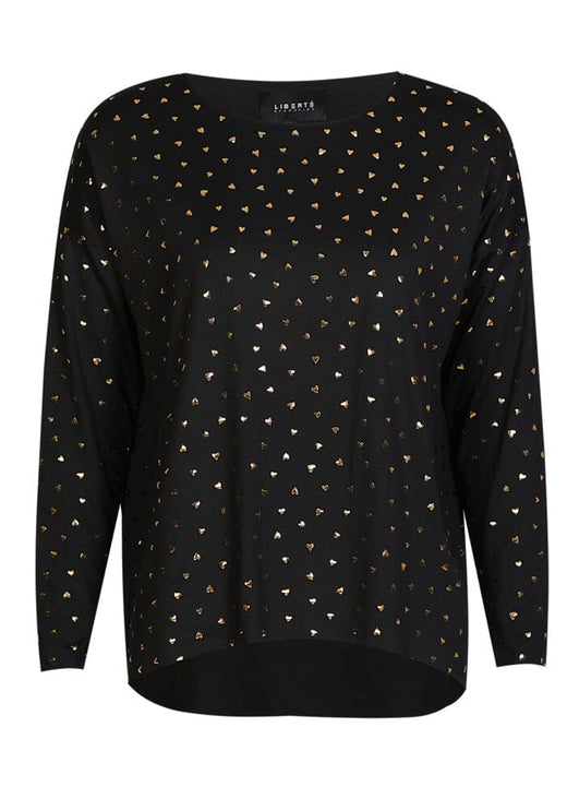 Liberte - Alma-Ls-Top 9504 - Black Gold Heart Toppe 