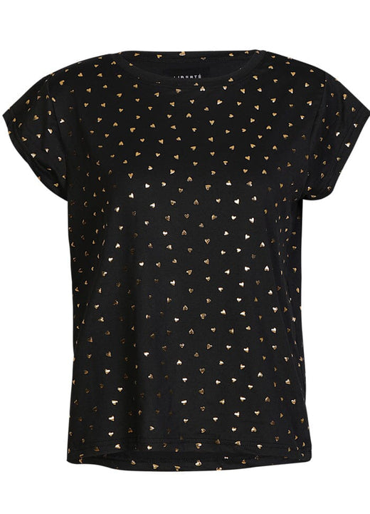 Liberte - Alma-U-Tshirt 9581 - Black Gold Heart T-shirts 