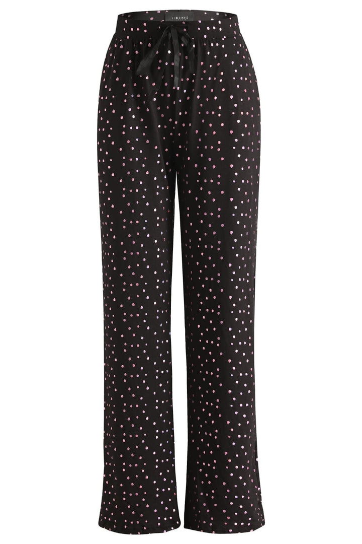 Liberte - Alma-Wide-Pants - Black Pink Holographic Dot