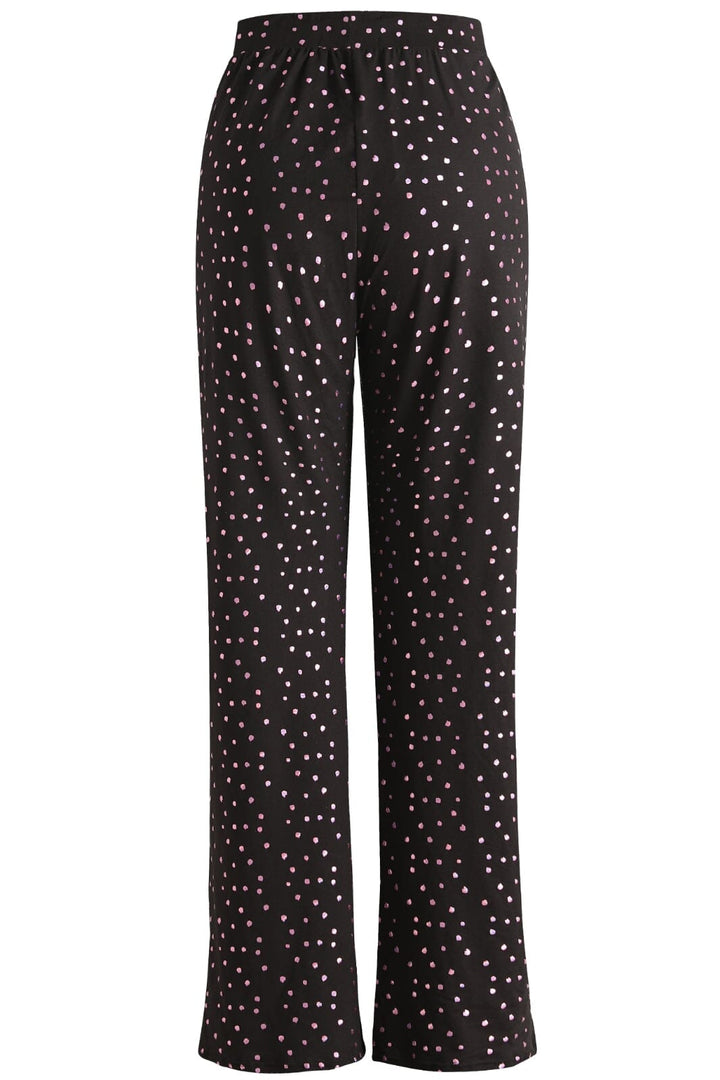 Liberte - Alma-Wide-Pants - Black Pink Holographic Dot
