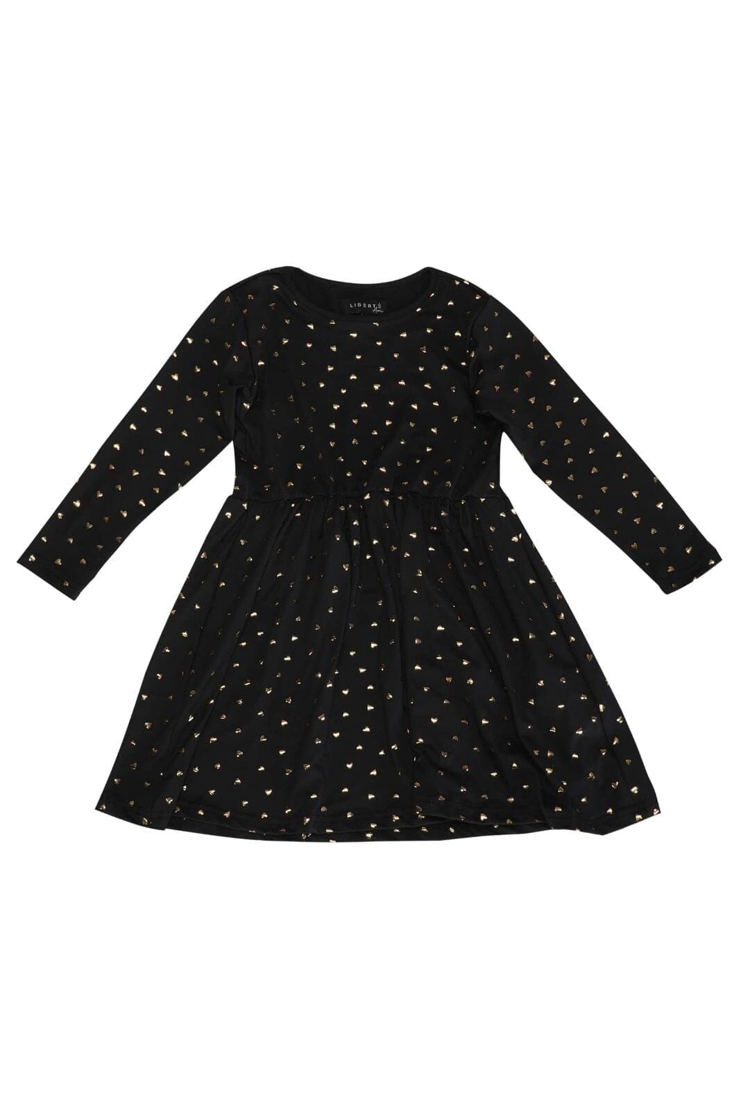 Liberte Ami - Alma-Ls-Babydoll-Dress (Kids) 9658 - Black Gold Heart Kjoler 