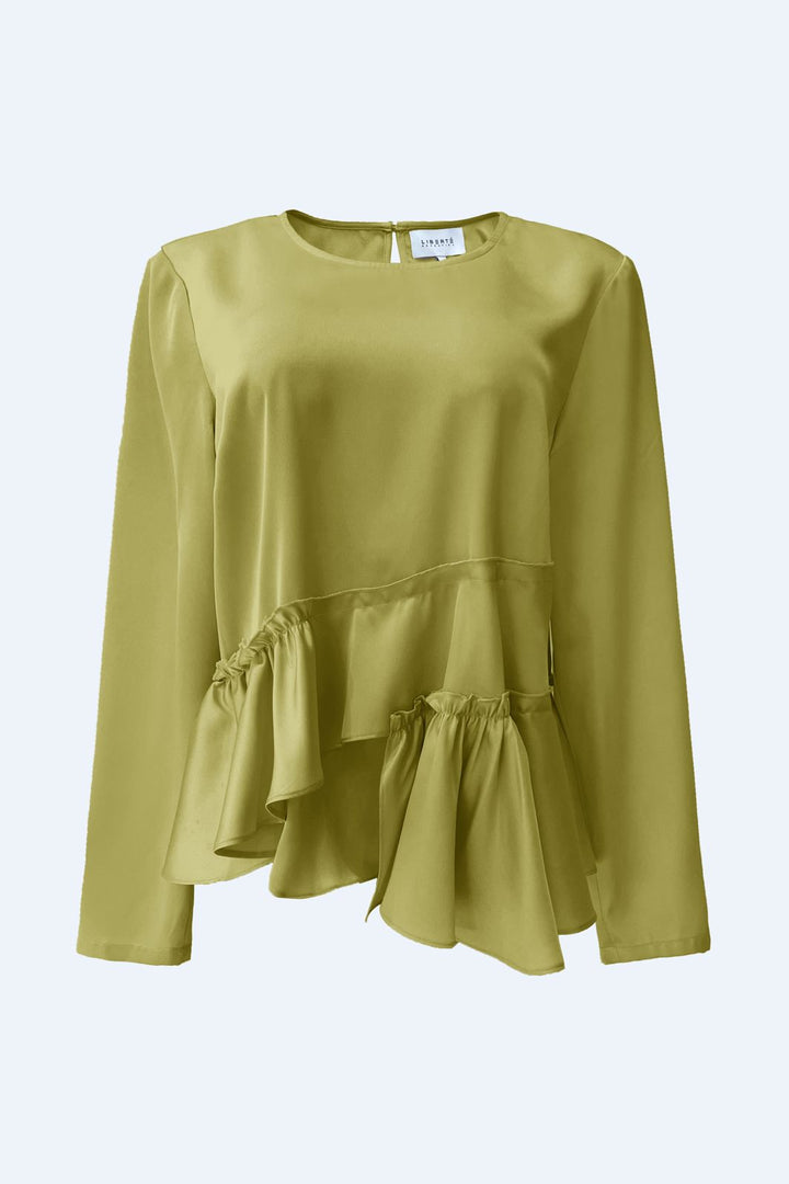 Liberte - Fie Ls Frill Blouse 22466 - Avocado