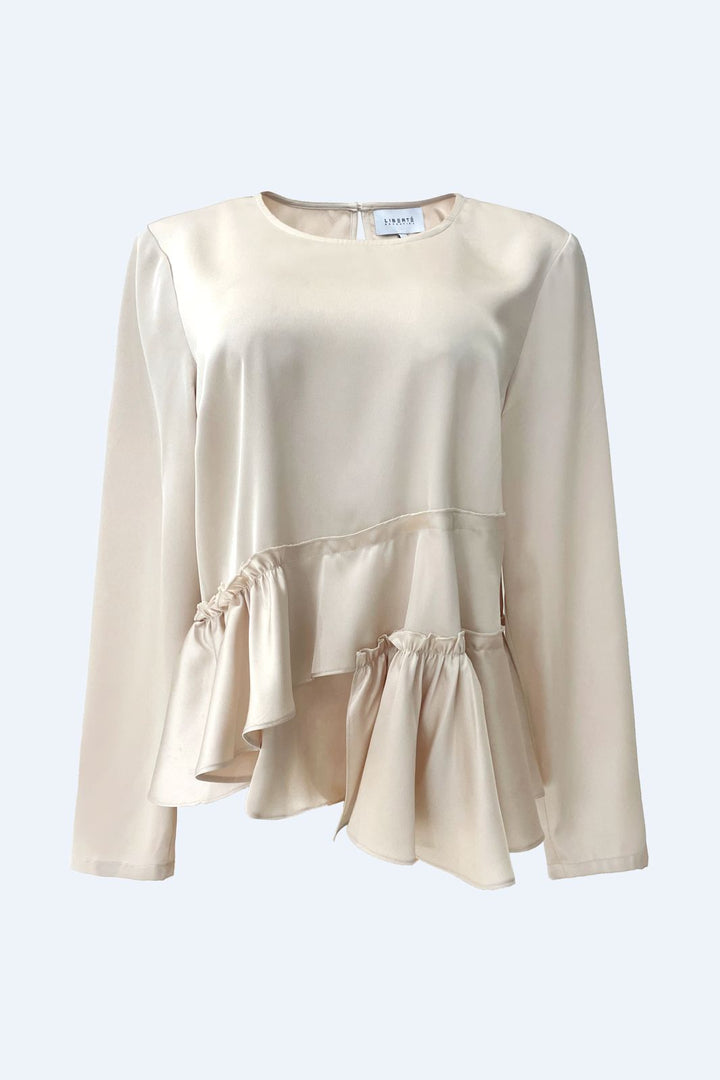 Liberte - Fie Ls Frill Blouse 22466 - Champagne