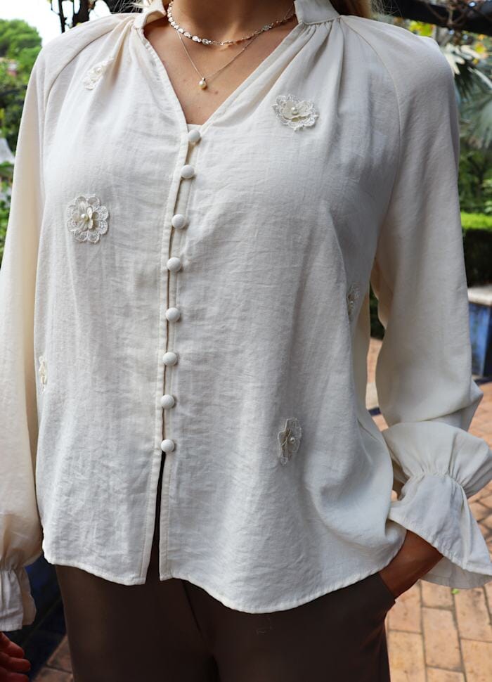 Liberte - Fine Ls Blouse 22364 - Creme Bluser 