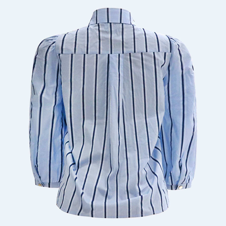 Liberte - Flora-Blouse 21249 - Light Blue Blue Stripe Bluser 
