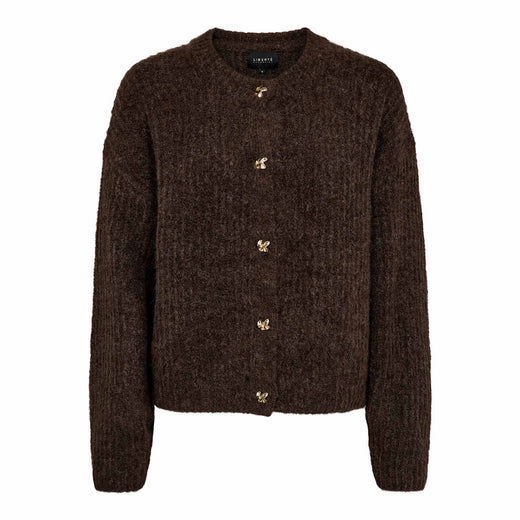 Liberte - Fro O-Neck Cardigan 22260 - Chocolate Cardigans 