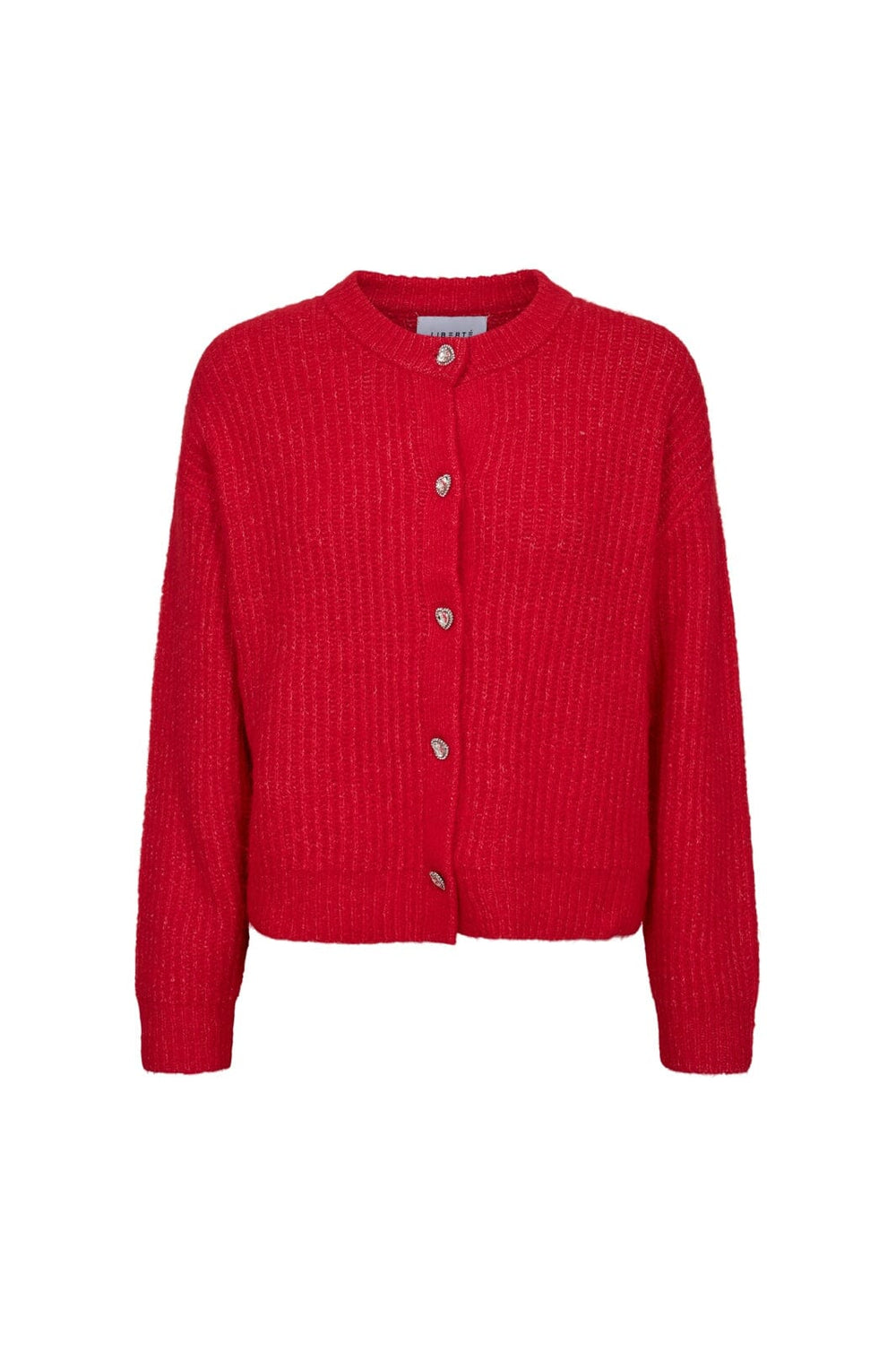 Liberte - Fro O-Neck Cardigan 22260 - Flamingo Red