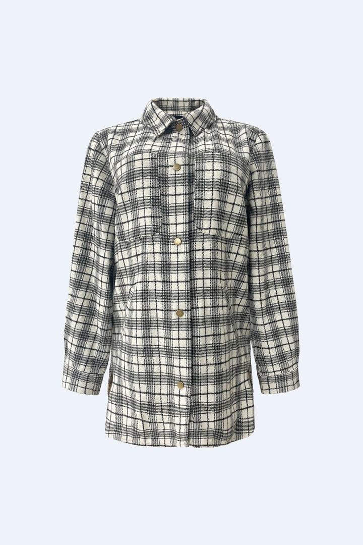 Liberte - Karen Shirt Jacket 22470 - Creme Black Check