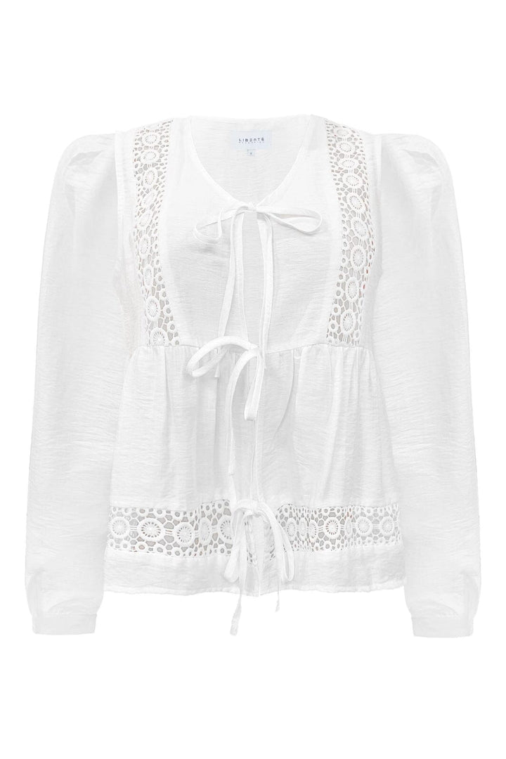 Liberte - Merle-Ls-Tie-Blouse 22212 - White