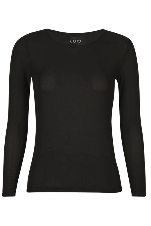 Liberte - Mesh Ls Tshirt 22065 - Black Bluser 