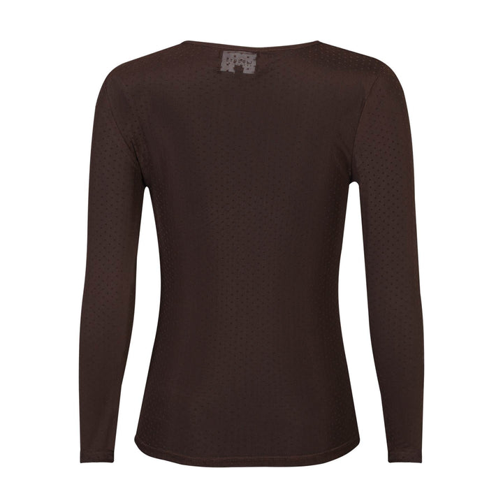 Liberte - Mesh Ls Tshirt, Dot 22069 - Dark Brown Medium Dot T-shirts 