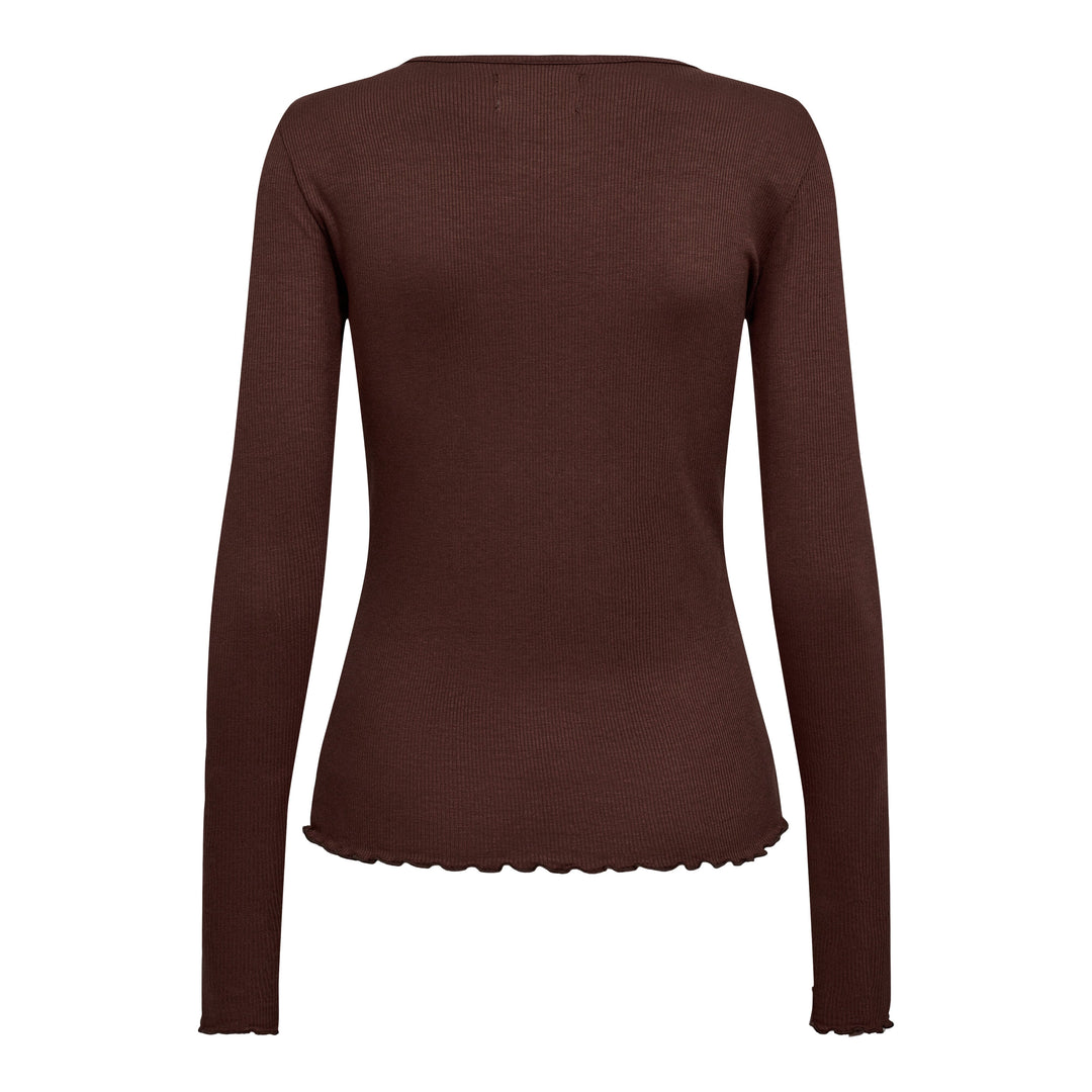 Liberte - Natalia Ls Round Neck Blouse - Dark Brown