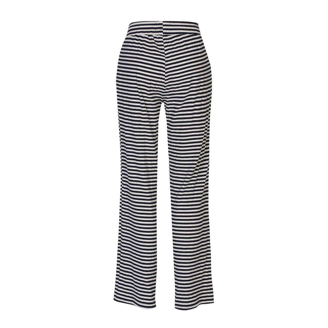 Liberte - Natalia-Straight-Pants 22061 - Navy Grey Mel. Stripe Bukser 