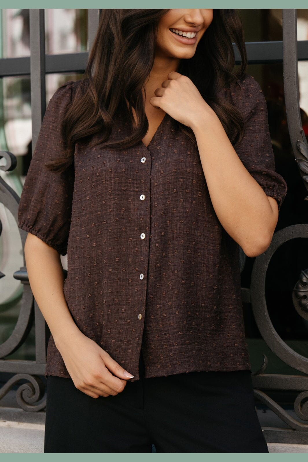 Liberte - Silva 3/4 Blouse 22513 - Coffee Bean