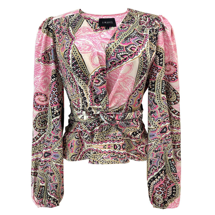 Liberte - Tiki Ls Twist Blouse 22120 - Pink Scarf Bluser 