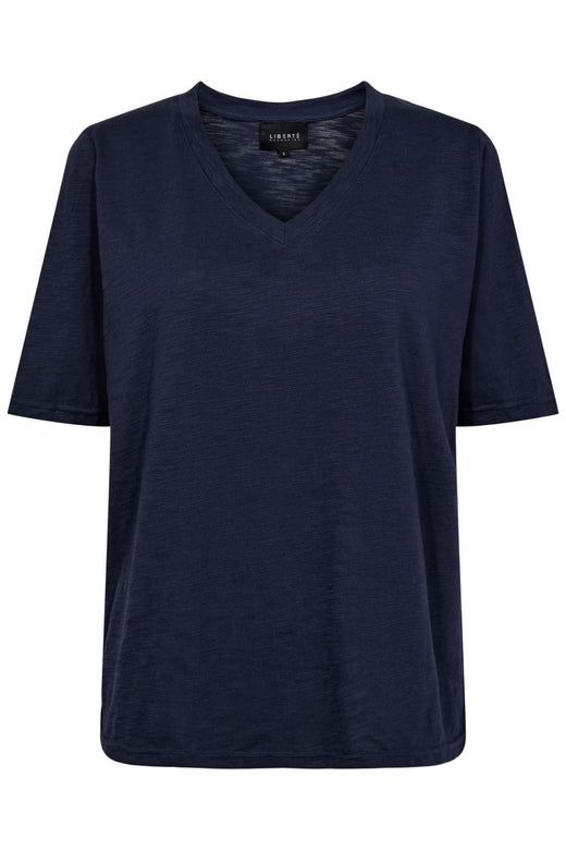Liberte - Ulla-Ss-Vneck-Tshirt - Navy T-shirts 