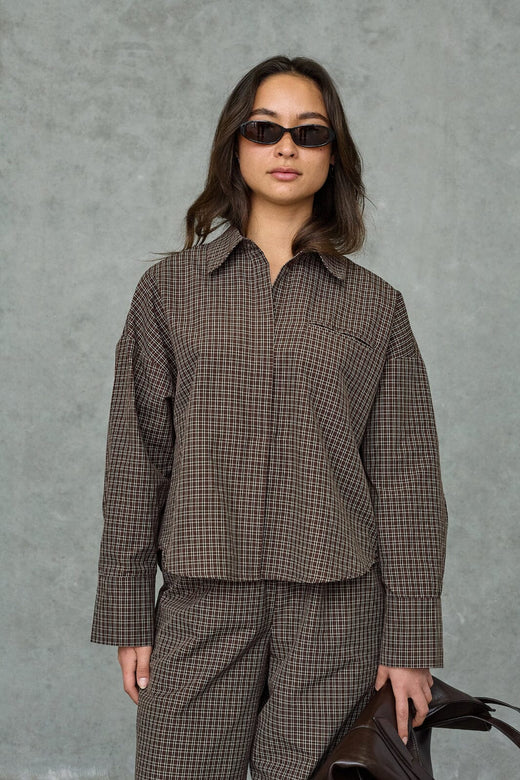 Love & Divine - Love1495-4 20029 - 222 - D. Chocolate Check Skjorter 