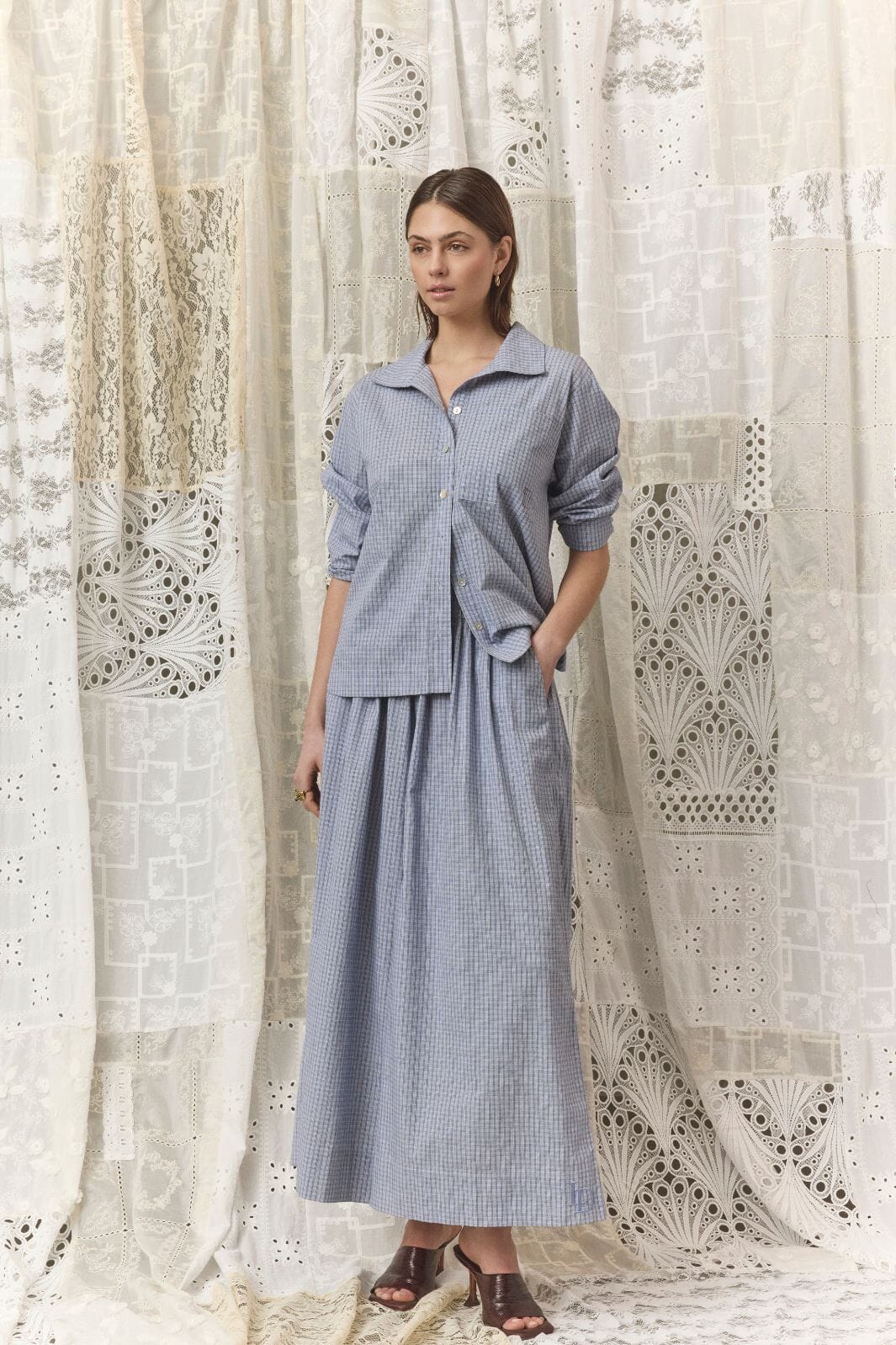 Love & Divine - Love1523 19771 - 402 - Blue Check Skjorter 